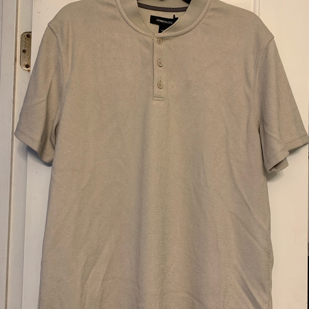 Kenneth Cole Men's Light Tan Henley Shirt